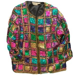 Laurence kazar vintage sequins jacket. Size 2x.
